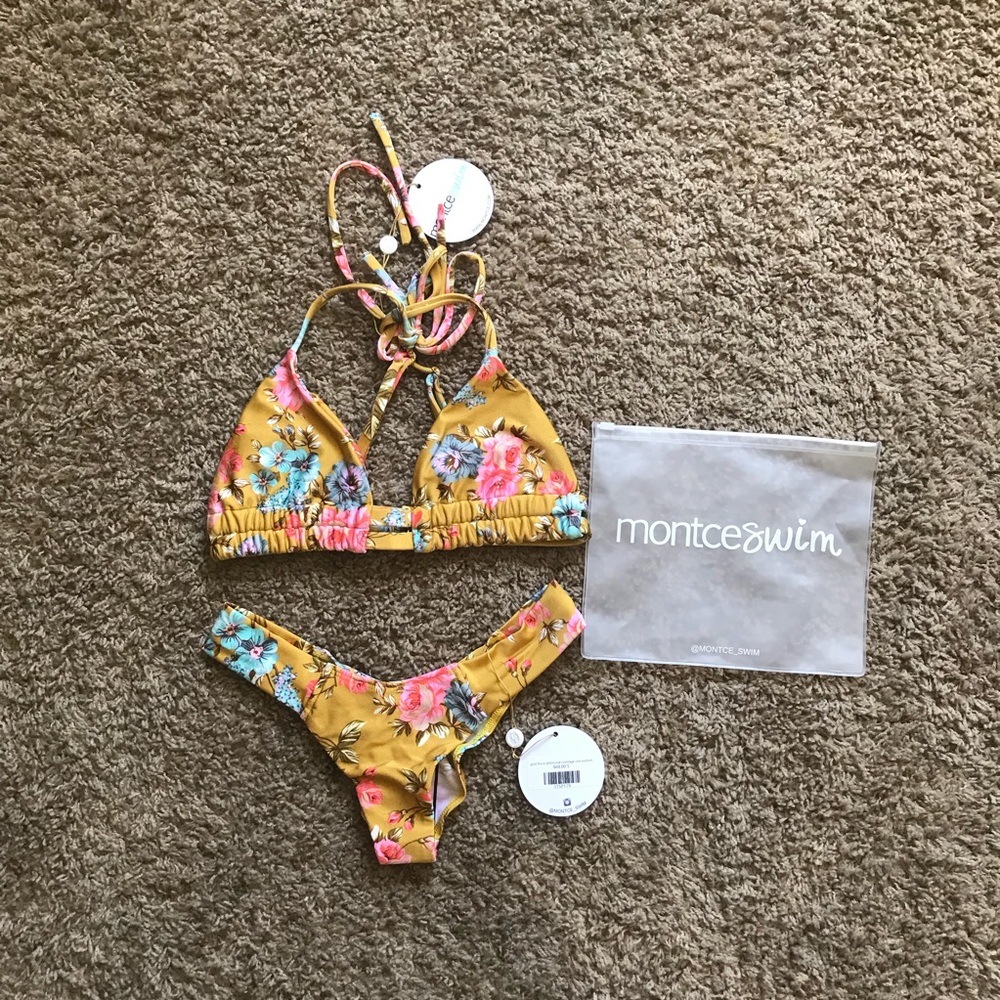 MontceSwim Gold Floral Paula Top